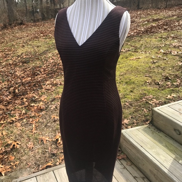 Astr Dresses & Skirts - ASTR Fitted Dress, rust/black strips. Sz Lrg, NWT